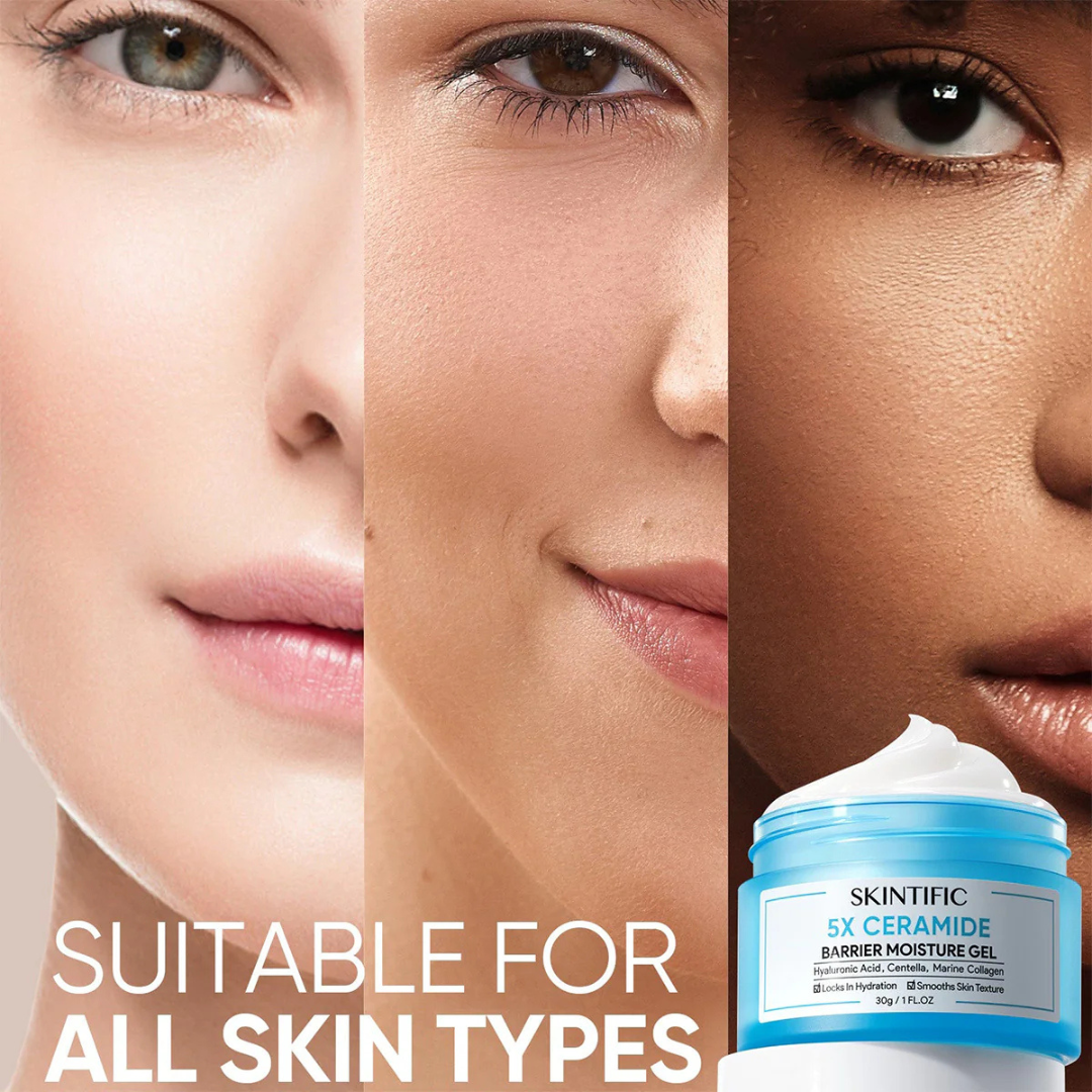SKINTIFIC 5X Ceramide Barrier Moisture Gel | Hyaluronic Acid + Centella + Marine Collagen | Deep Hydration, Calms Redness & Repairs Skin Barrier