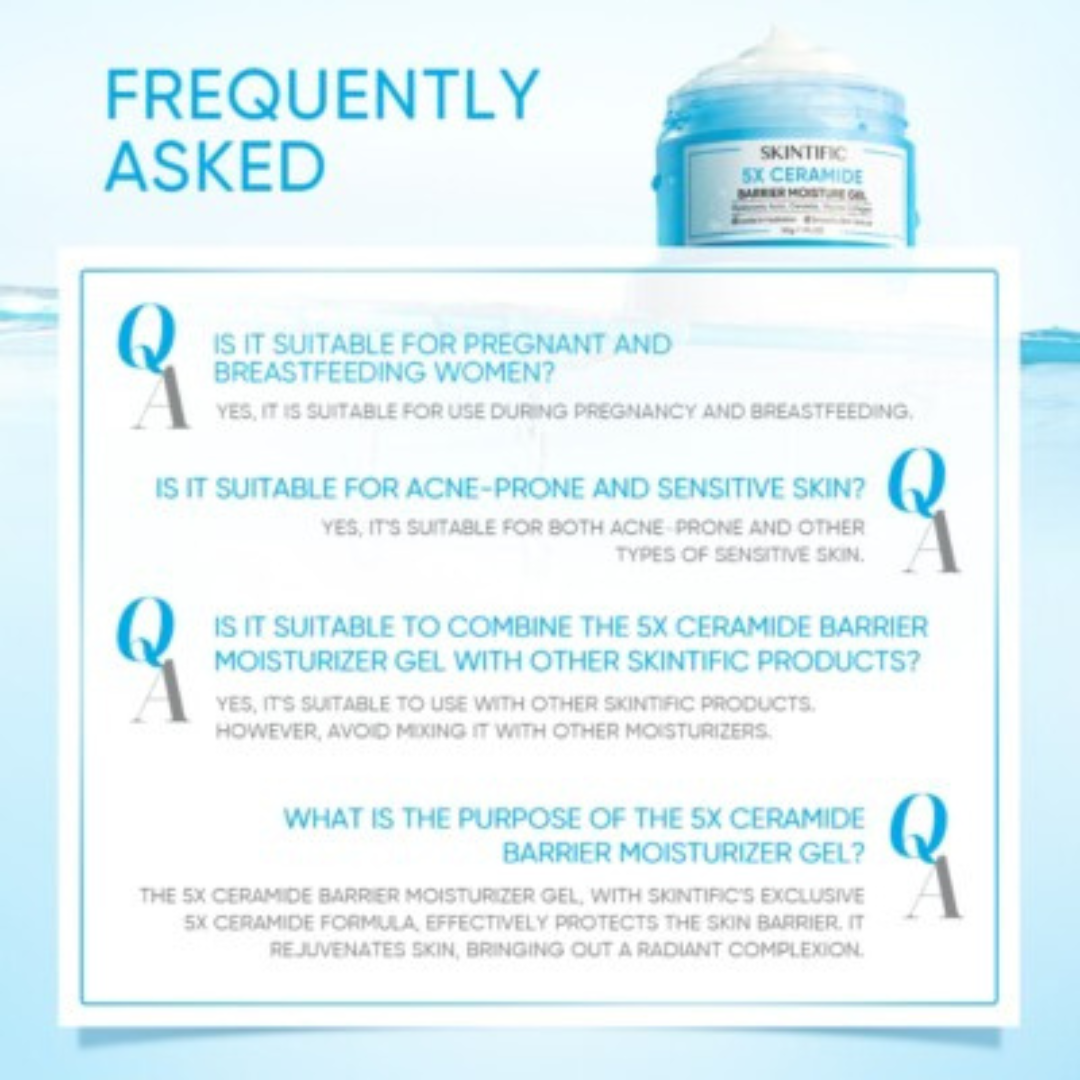 SKINTIFIC 5X Ceramide Barrier Moisture Gel | Hyaluronic Acid + Centella + Marine Collagen | Deep Hydration, Calms Redness & Repairs Skin Barrier