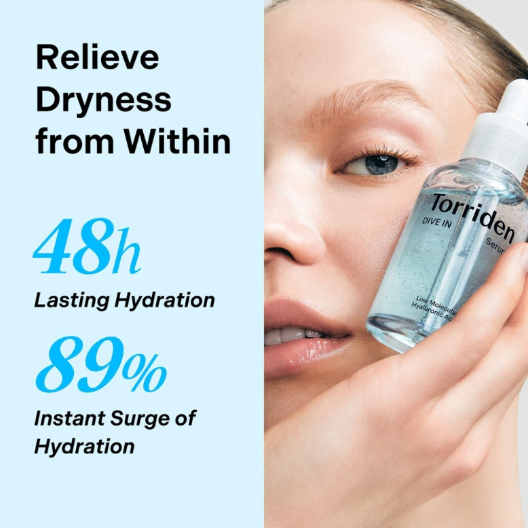 Torriden Dive In Hyaluronic Acid Serum | 5D Hyaluronic Acid Complex + Panthenol + Allantoin | 48H Deep Hydration, Soothes & Plumps Skin