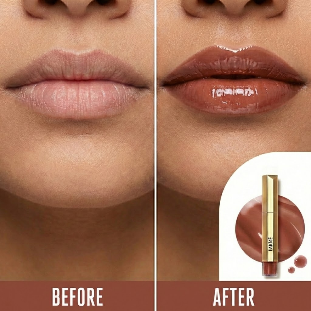 Lakmé 9To5 Tinted Lip Oil | Intense Color & Hydration with Hyaluronic Acid, Jojoba & Almond Oils