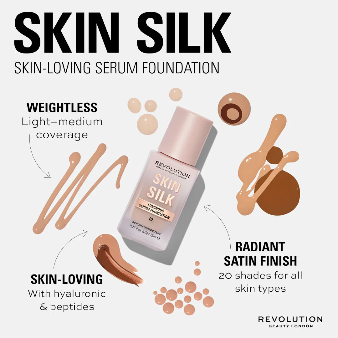 Makeup Revolution Ultimate Glow Bundle: Skin Silk Serum Foundation & Multi Glow Balm | Hydrating & Radiant Skin Duo