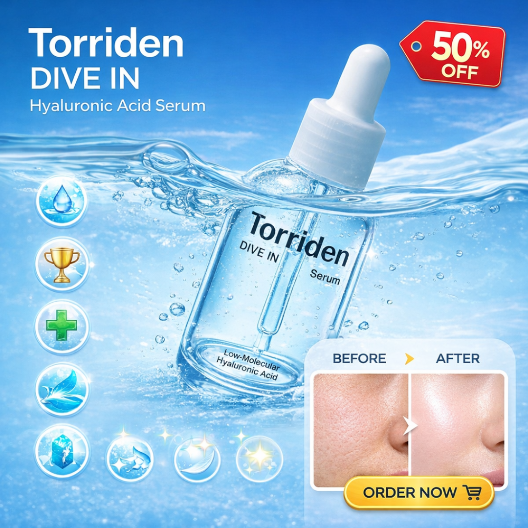Torriden Dive In Hyaluronic Acid Serum | 5D Hyaluronic Acid Complex + Panthenol + Allantoin | 48H Deep Hydration, Soothes & Plumps Skin