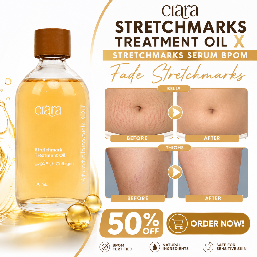 Ciara Stretchmarks Treatment Oil – Fade Stretchmarks on Belly & Thighs – With Fish Collagen – Nourish, Repair & Renew – Deeply Hydrates, Improves Elasticity – Safe for Sensitive Skin
