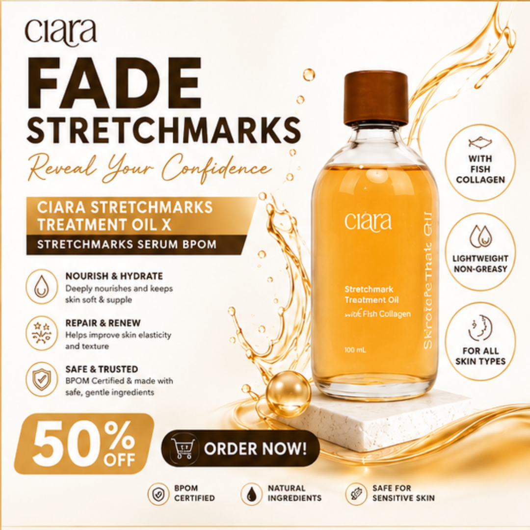 Ciara Stretchmarks Treatment Oil – Fade Stretchmarks on Belly & Thighs – With Fish Collagen – Nourish, Repair & Renew – Deeply Hydrates, Improves Elasticity – Safe for Sensitive Skin