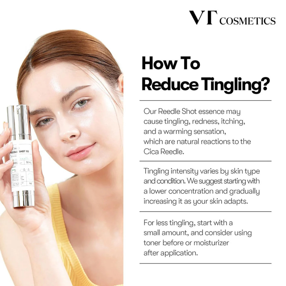 VT Cosmetics Cica Reedle Shot 100 | Micro-Needling Serum with 95,000 Cica Reedles | Smooths Texture, Boosts Absorption & Repairs Skin Barrier