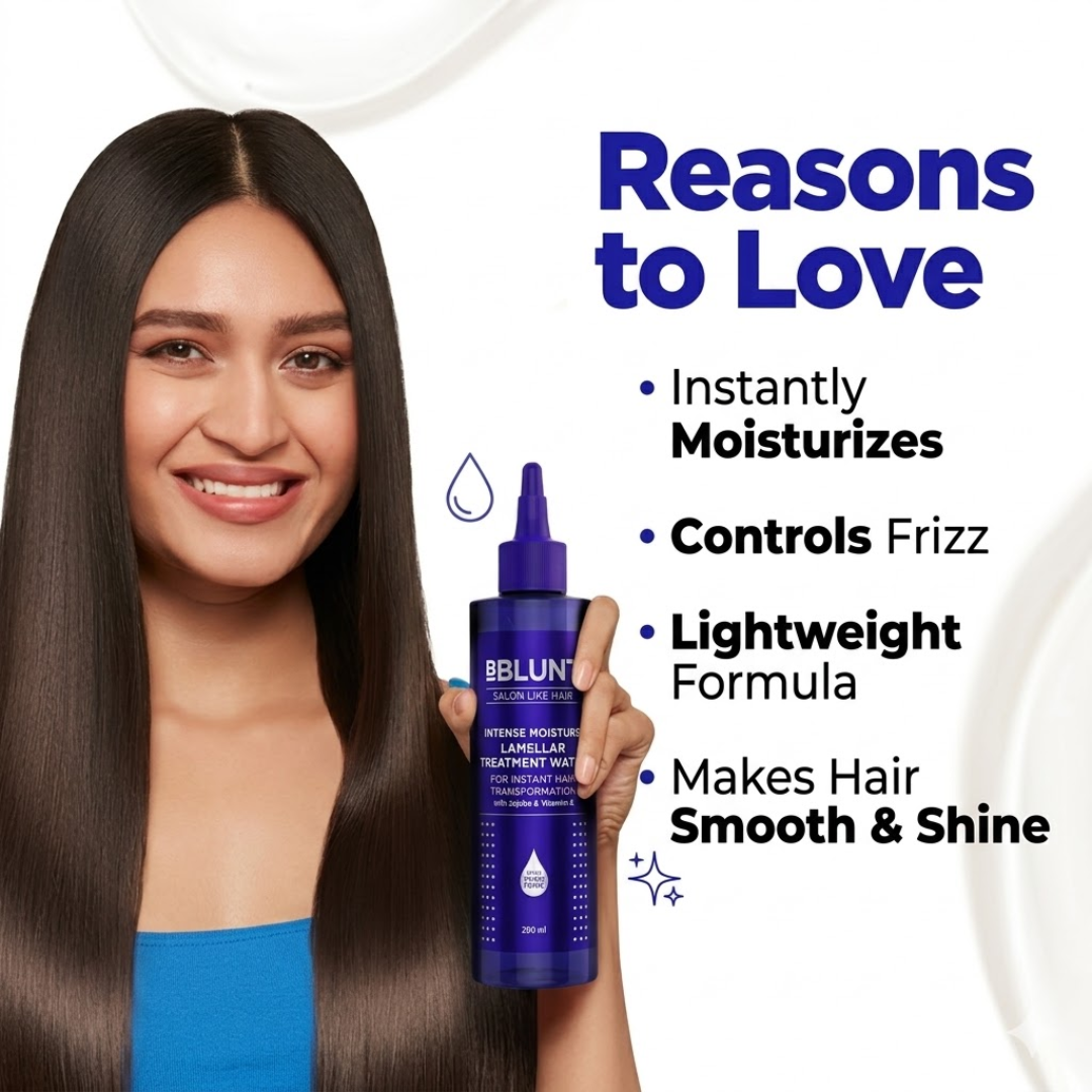 BBlunt Intense Moisture Lamellar Treatment Water | Instant Frizz Control, Smooth & Shiny Hair with Jojoba Oil & Vitamin E