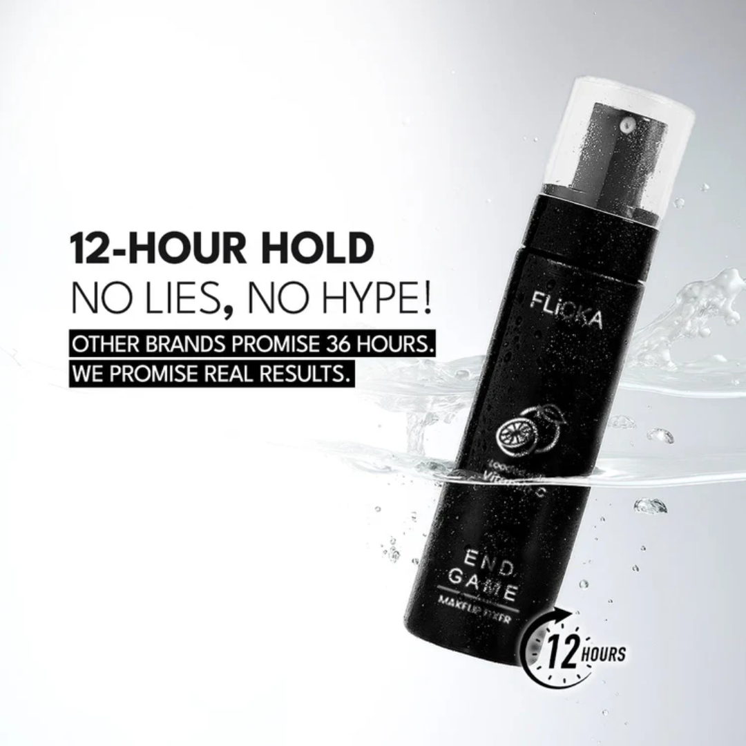 FLICKA Flawless Complexion Trio | 12-Hour Makeup Fixer + Silk Touch Primer + Matte Compact with SPF | Vitamin C Enriched, Skin-Friendly & Long-Lasting