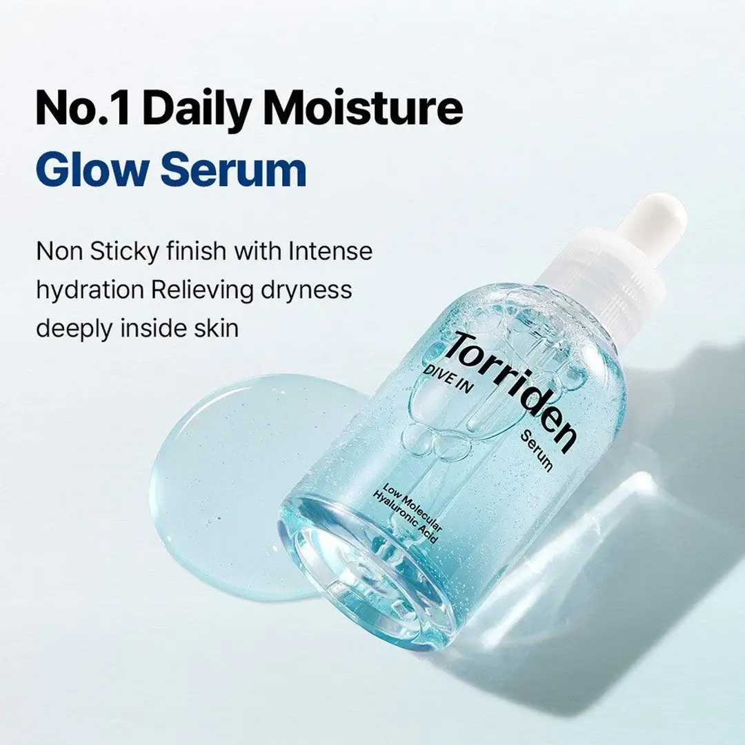 Torriden Dive In Hyaluronic Acid Serum | 5D Hyaluronic Acid Complex + Panthenol + Allantoin | 48H Deep Hydration, Soothes & Plumps Skin
