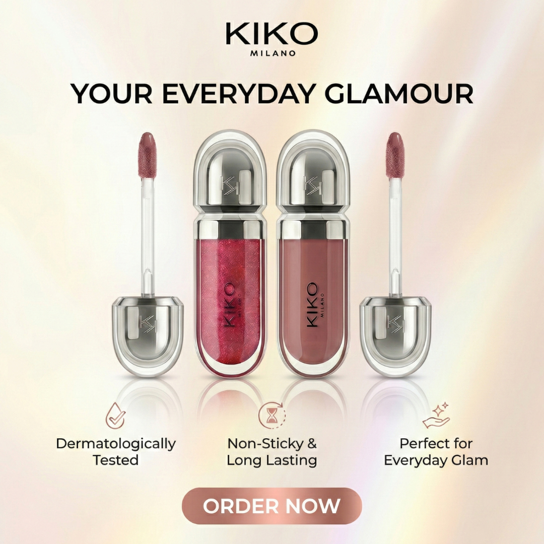 KIKO Milano 3D Hydra Lip Gloss – Pack of 2 | Ultra-Glossy, Non-Sticky & Hydrating Lip Gloss with Plumping Effect