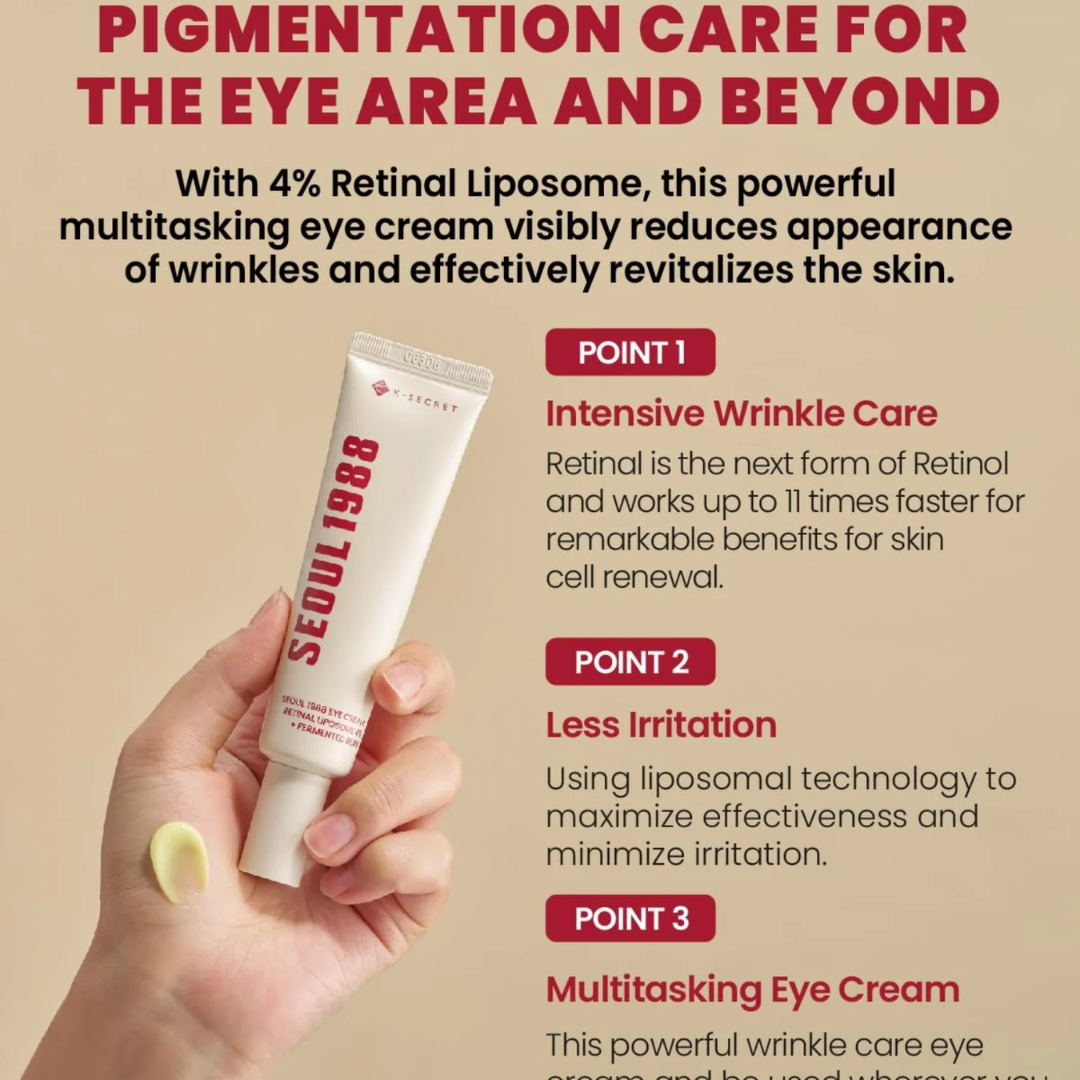 Seoul 1988 Retinal Cream - Remove Fine lines + Wrinkle & Give Clean, Tight & Glowy Skin