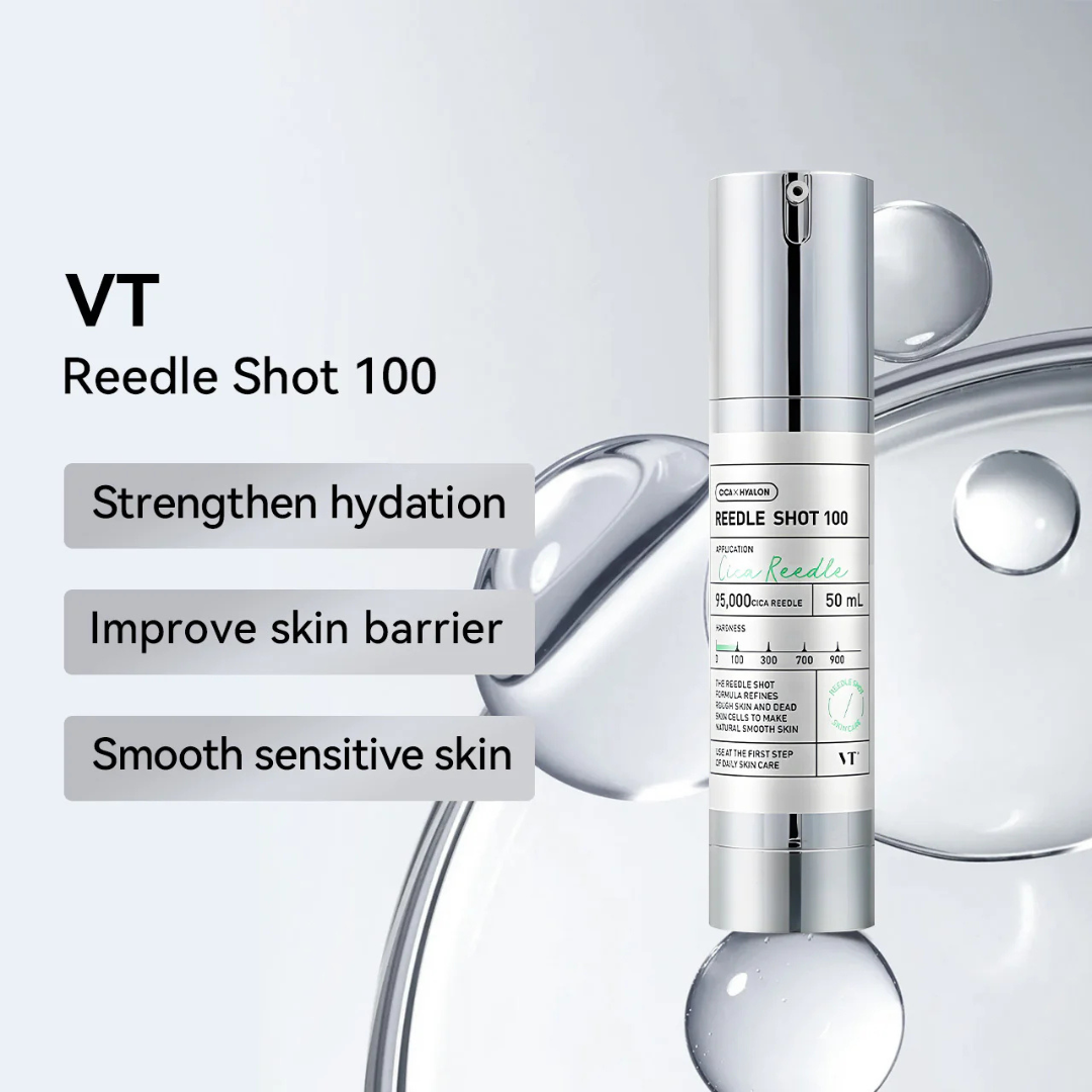 VT Cosmetics Cica Reedle Shot 100 | Micro-Needling Serum with 95,000 Cica Reedles | Smooths Texture, Boosts Absorption & Repairs Skin Barrier