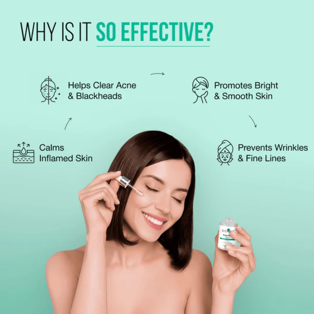 The Element Acne Relief Serum – Clear Acne, Control Oil & Reveal Clearer Skin – Triple Action Acne Defense – Fights Acne, Controls Oil, Minimizes Pores, Fades Marks