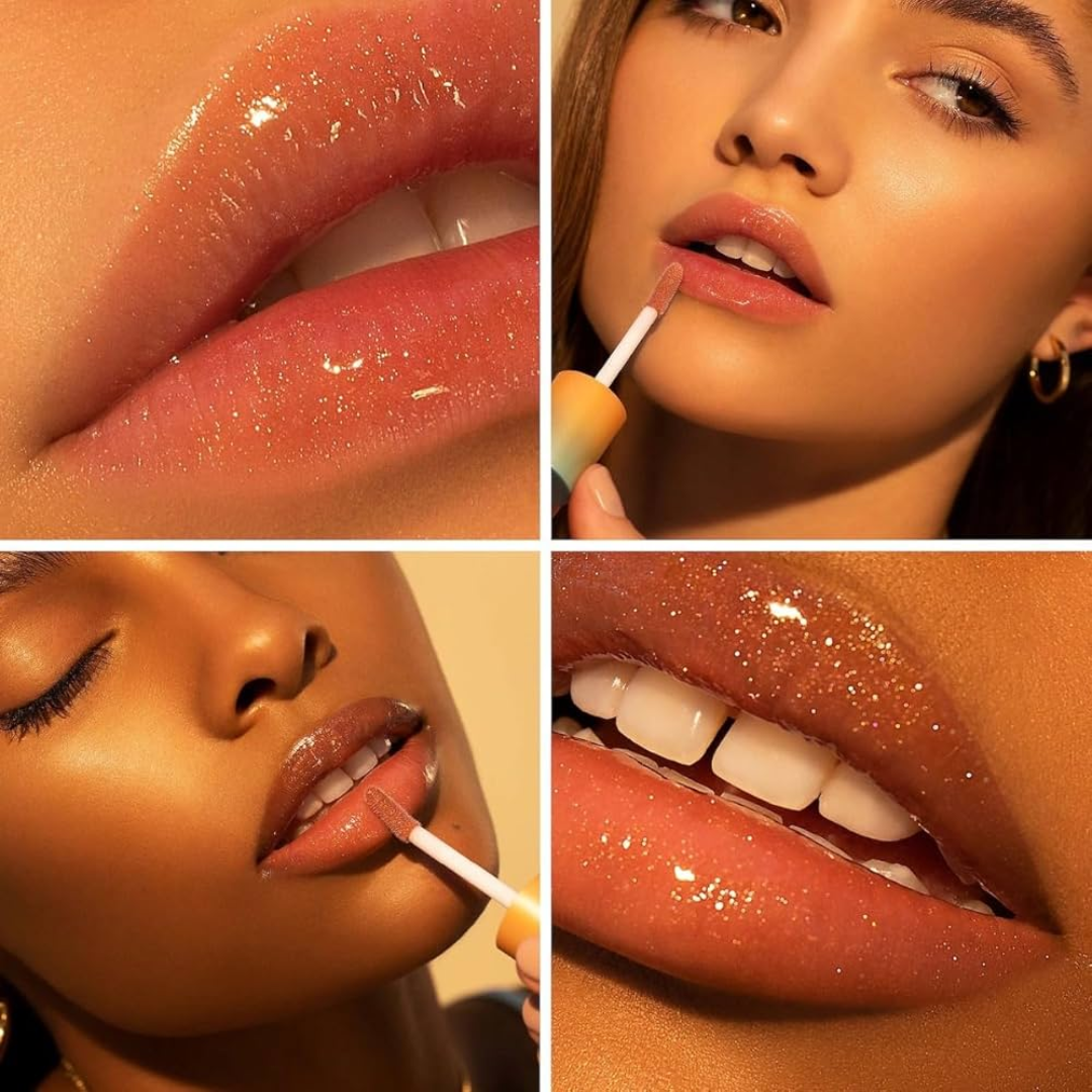 Gisou Honey Infused Lip Oil Trio | Honey-Infused Hydration, Glassy Shine, Non-Sticky Plumping Glow (Pack of 3)